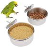 Hanging Cage Bowl For Pet Birds Anti-Turnover Stainless Steel Feeding Food Drinking Feeder Dish Clamp-On Water Drinker Cage Cup