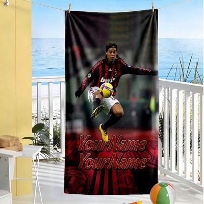 Ac Milan Personalized Text Beach Towel Soft Durable Quick-Dry Ideal for Travel Outdoor Swim Pool Yoga Surf Camping Hiking Gym Gift Holiday
