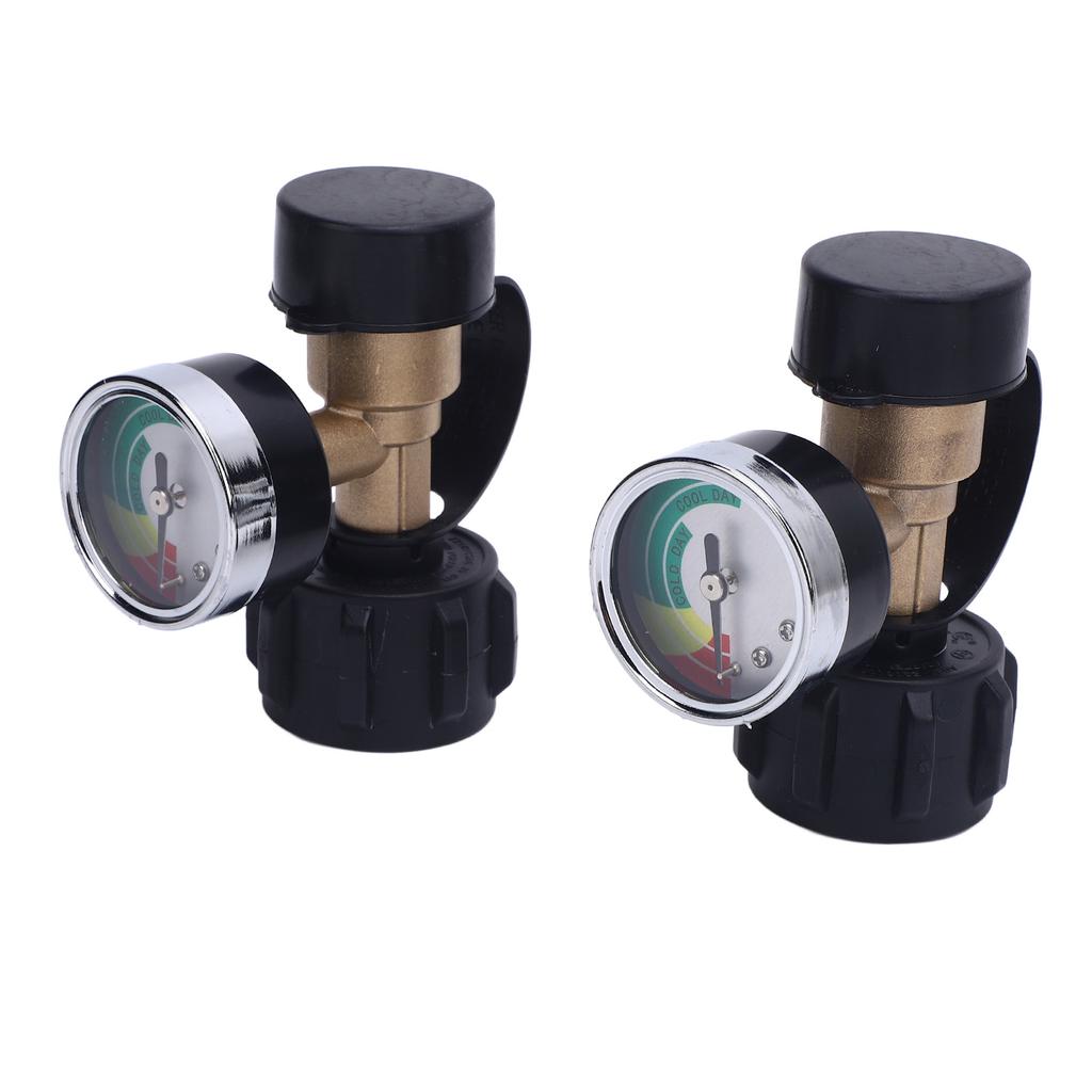 2PCS Gas Tank Gauge Level Indicator Precision Monitoring Gas Pressure Meter for 5lb To 40lb Gas Tank with QCC1 Type1