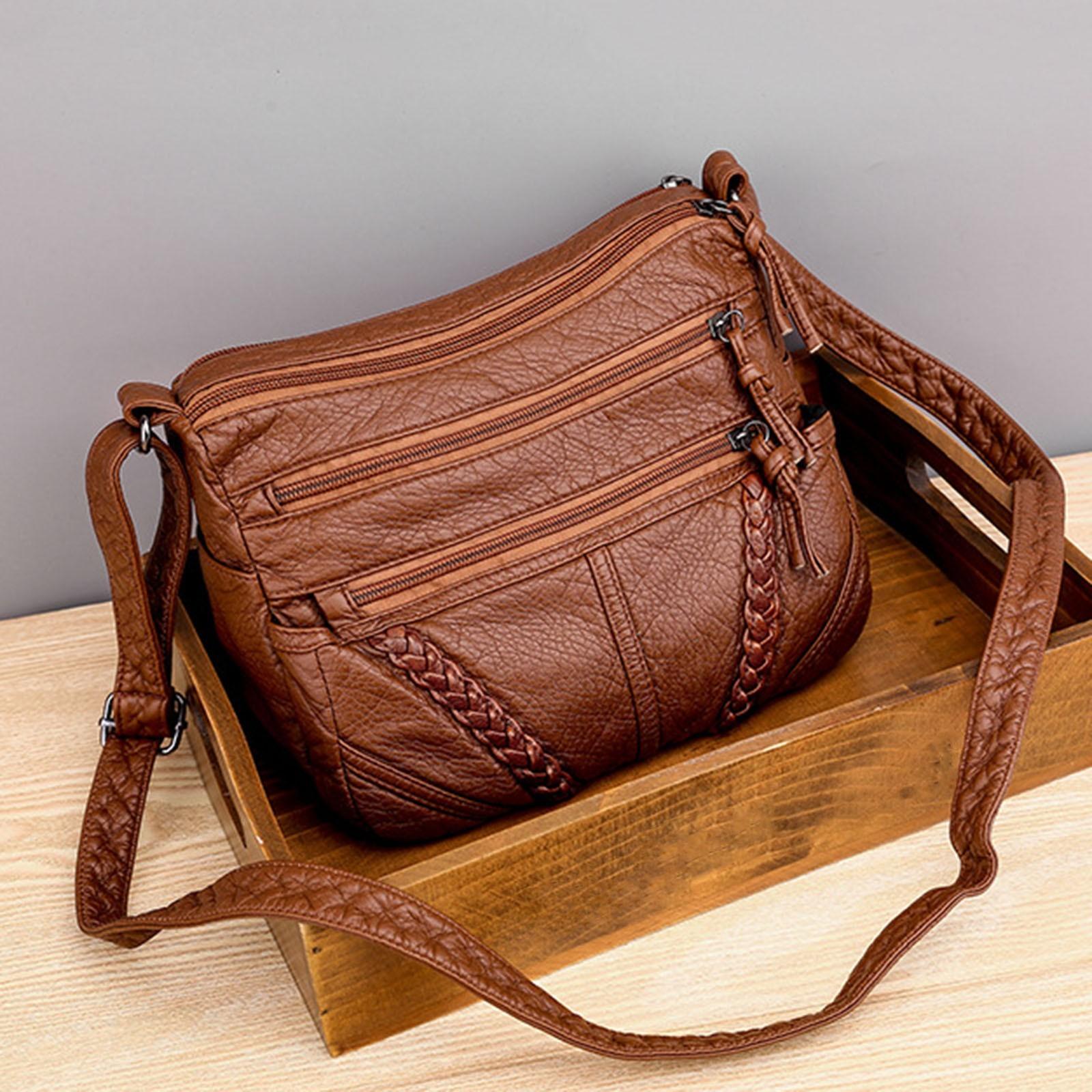 

Женские сумки через плечо из мягкой кожи, классическая повседневная сумка через плечо для женщин One Size коричневый