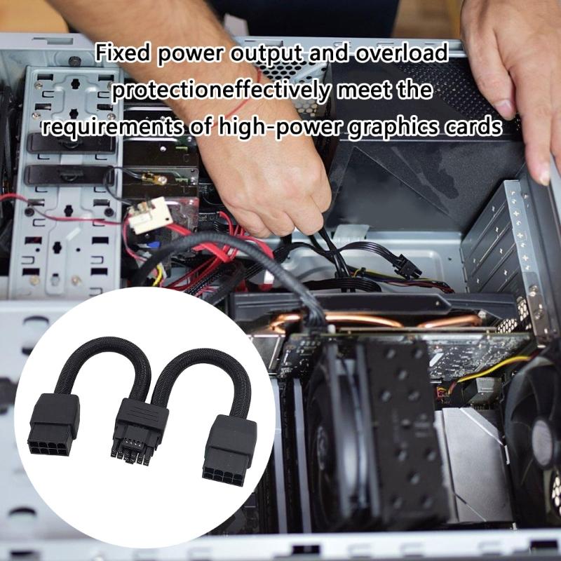 Computer Motherboard Extension Cable 2x 8Pin To 16Pin Splitter Extension Cable For 3090Ti 4070Ti 4080 4090 Graphics Card