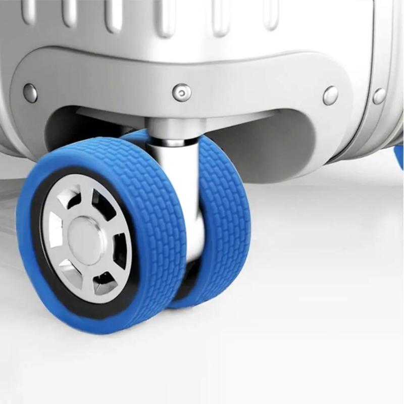 4PCS/Set Silicone Suitcase Wheels Protection Cover with Silent Sound Reduce Noise Trolley Box Luggage Caster Shoes Casters Cover