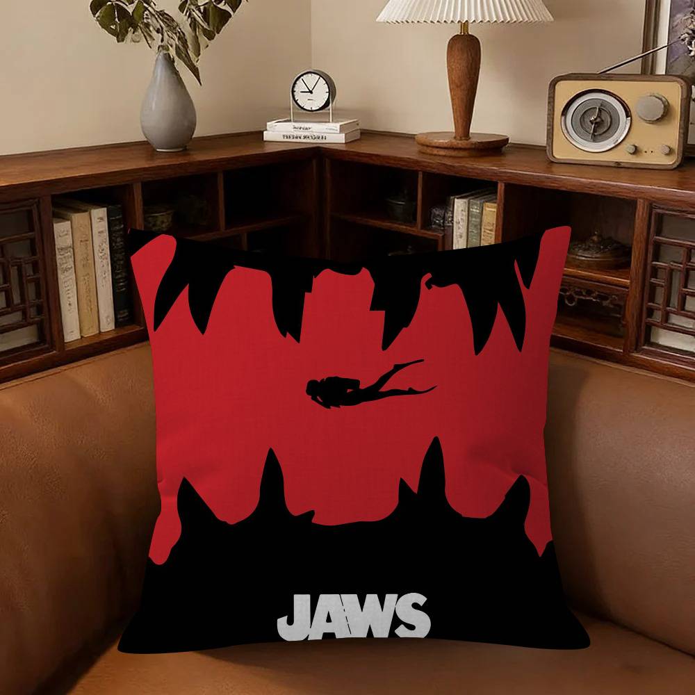 Pillow Cushion Cover Pillowcase Living Room Sofa Home Decor Customized Movie Jjaws LOGO