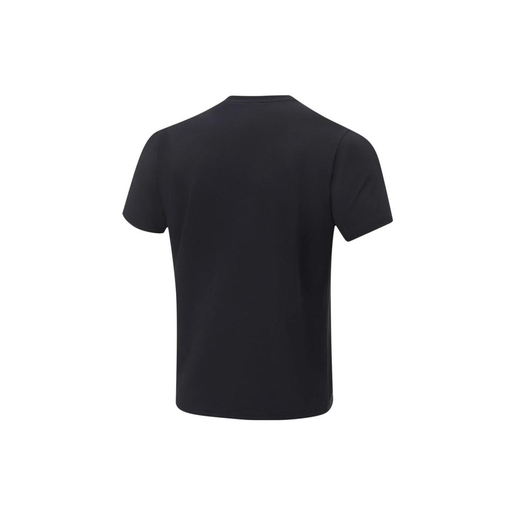 Li-Ning Fitness Series Logo Print Quick-Drying Short Sleeve T-Shirt Men Tops Black ATST573-1