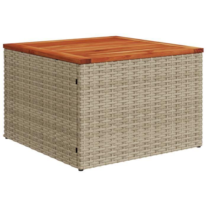 VidaXL Ensemble de Canapés de Jardin 5 Pièces avec Coussins Beige Poly Rattan Acacia 3348022