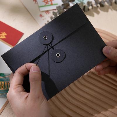 A6 Kraft Paper Envelopes with String Tie Closure Clasp European Style Vintage Brown Envelopes Invitation Card Exquisite