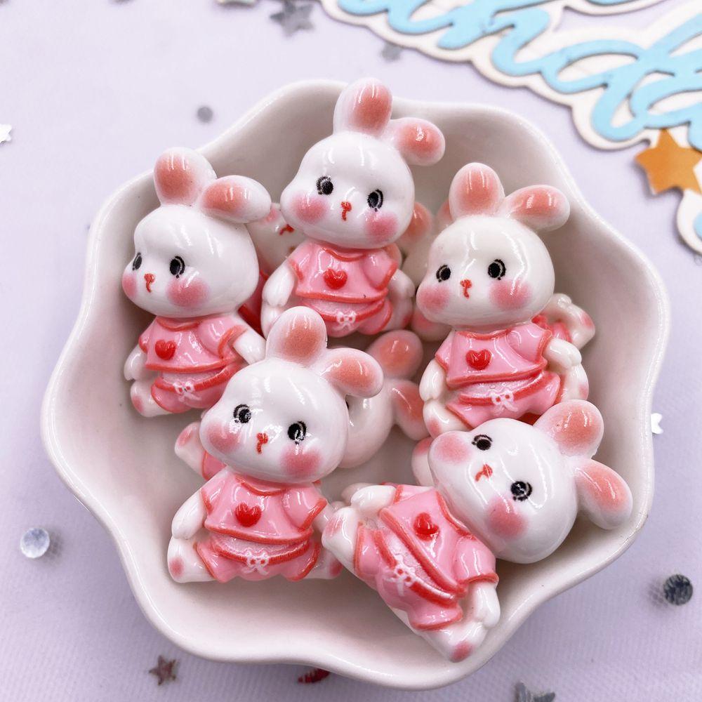 10PCS Resin Kawaii Colorful Painted Cartoon Panda Rabbit Bear Pig Fox Flatback Stone Figurine Scrapbook DIY Craft Supplies