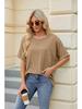 2024 European and American Plus Size Solid Color Loose Short Sleeve Round Neck Women's T-Shirt