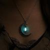 Collana Luna e Zucca di Halloween con Ciondolo Luminoso al Buio per Donna