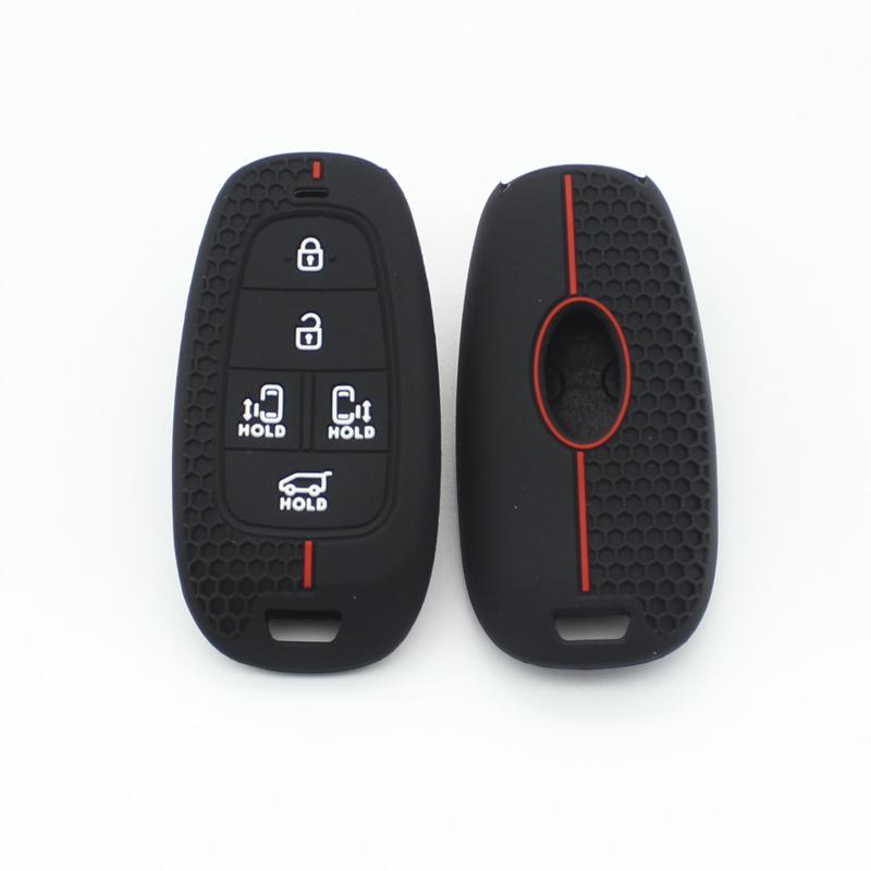 

Soft Silicone Case for Hyundai 5-Button Car Key (Tucson, Santa Fe, Sonata, Palisade) чёрный
