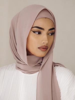 2-delat set Chiffonghijab med matchande underkeps Chiffonghalsduk med matchande underhalsduk Sjal Halsdukar Huvudduk Huvudbonader för Kvinnor