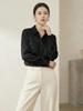 Women's Long Sleeve Heavyweight Mulberry Silk Square Neck Shirt - 2026 Spring Collection, White