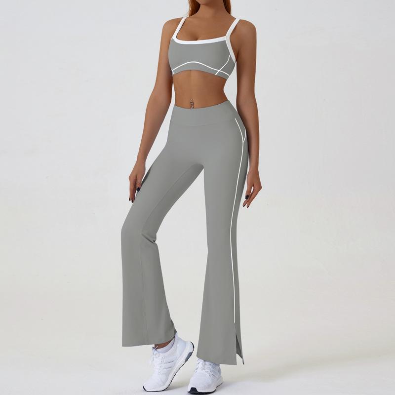 Women's Slim Fit Color Block Yoga Suit - Naked Feeling Outdoor Sportswear Set