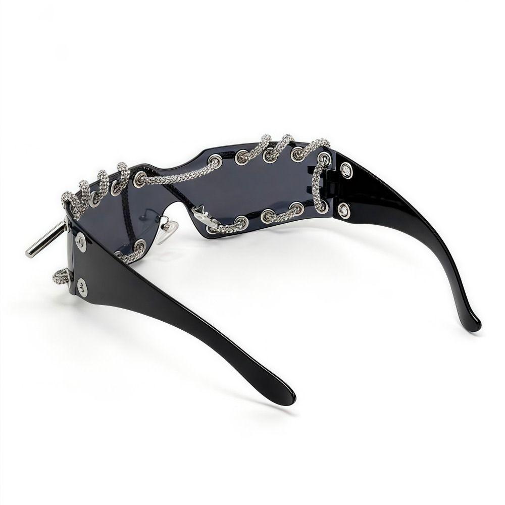 Rhinestone Chain Punk Sunglasses Retro Lightweight Trendy Sunglasses Cool UV Protective Streetwear Party Shades