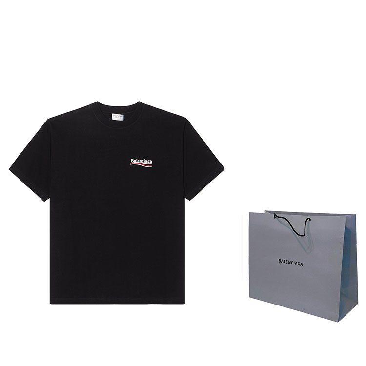 Balenciaga Czarny Polityczny Kampanijny Oversize T-shirt 'Czarny/Biały' 641655TKVJ11070