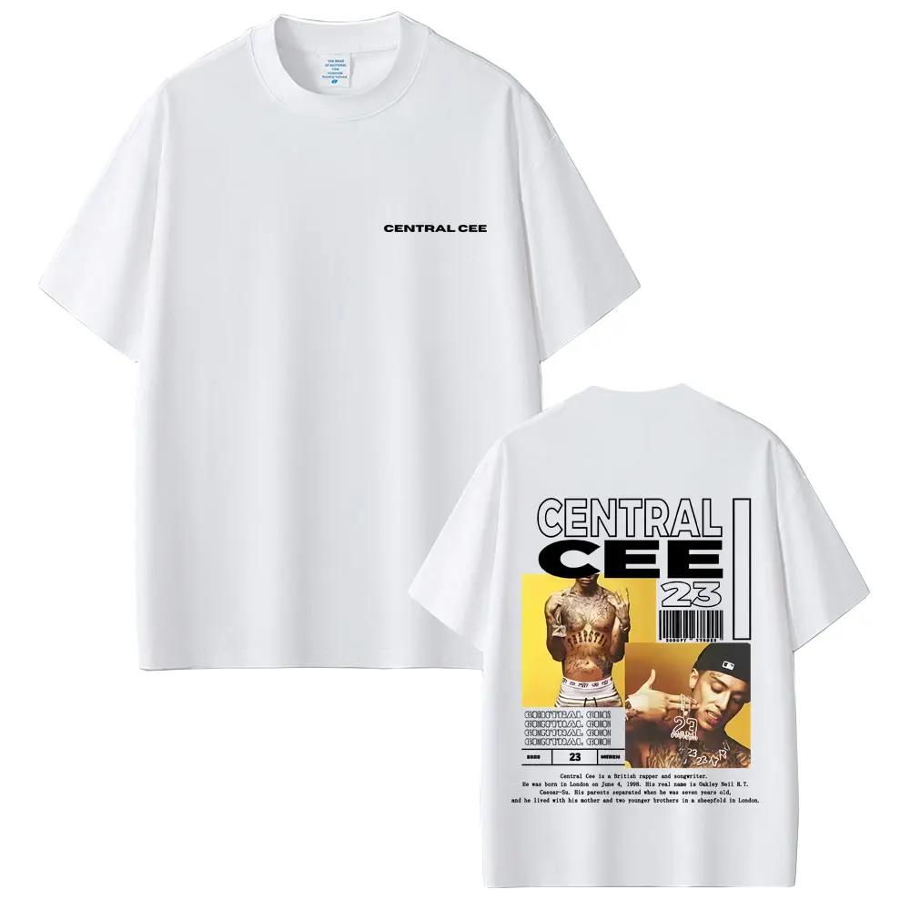 2026 Summer Rapper Central Cee Album Flat Tshirt Male Hiphop Fashion Pop Music Cotton Tshirt Casual Retro Super Street Clothes