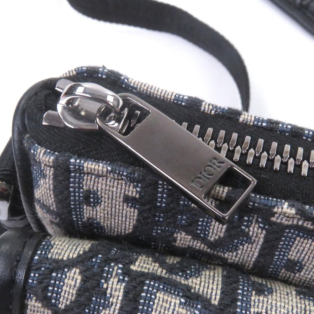 Great DIOR Shoulder Bag Dior 8 Buckle Oblique All-Over Pattern Beige Used