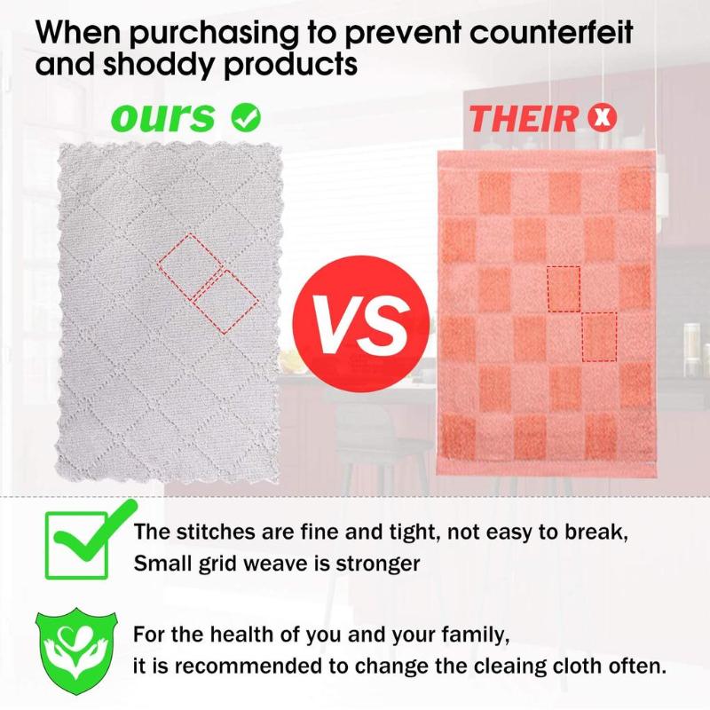 Microfiber Cleaning Cloth- Kitchen Towels-Double-Sided Microfiber Towel