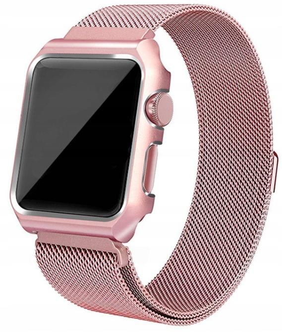 Apple Watch Metal Bracelet Strap Case Protection 44mm Rose Gold