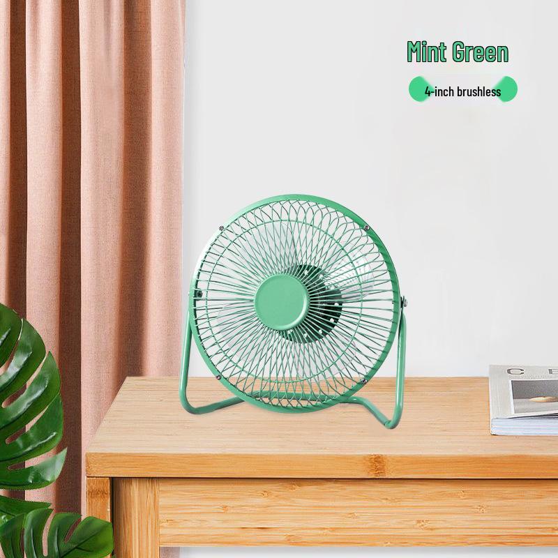 Portable 4-6.8 Inch Wrought Iron USB Desktop Fan - Quiet, Compact for Office, Dorm