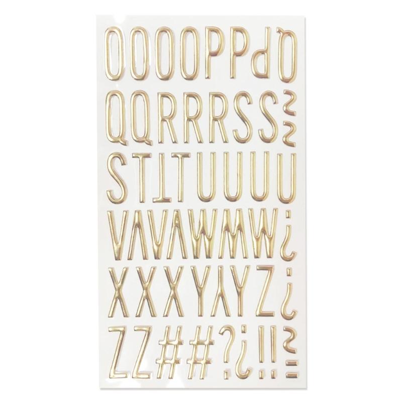 3D Metallic Color Letter Number Sticker PVC Letter Sticker Scrapbooking Sticker for Card Making Photo Album Wrapping