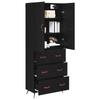Highboard in Black Oak Look 69.5 x 34 x 180 cm Particleboard