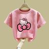 2026 Pure Cotton Girls' Short-Sleeve T-shirt - Simple Loose Summer Top for Medium and Large Children