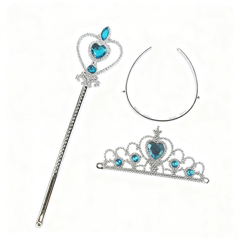 Elsa Princess Snowflake Crown & Wand Set for Kids - Christmas Magic Cosplay