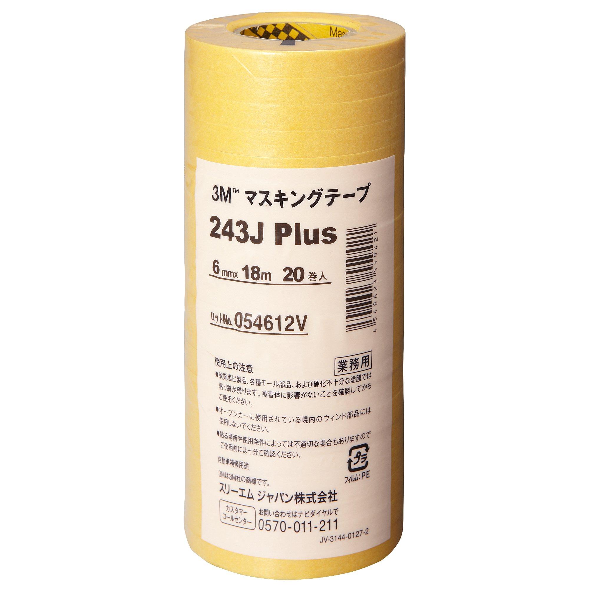 

3M Masking Tape 243J Plus 6mm x 18M 20-Pack (243J 6)