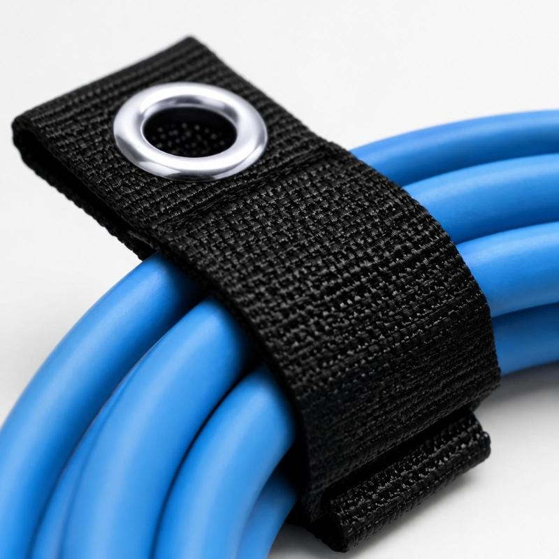 Hook-and-Loop Extension Cord Organizer Wraps, Set of 6 with Eyelet Ends for Gathering Coiled Cables After Use and Keeping Storage Areas Neater