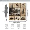 Rustic Nature Shower Curtain Moose Cabin Mountain Bear Trees Paw Prints Sepia Wilderness Collage Polyester With Hooks