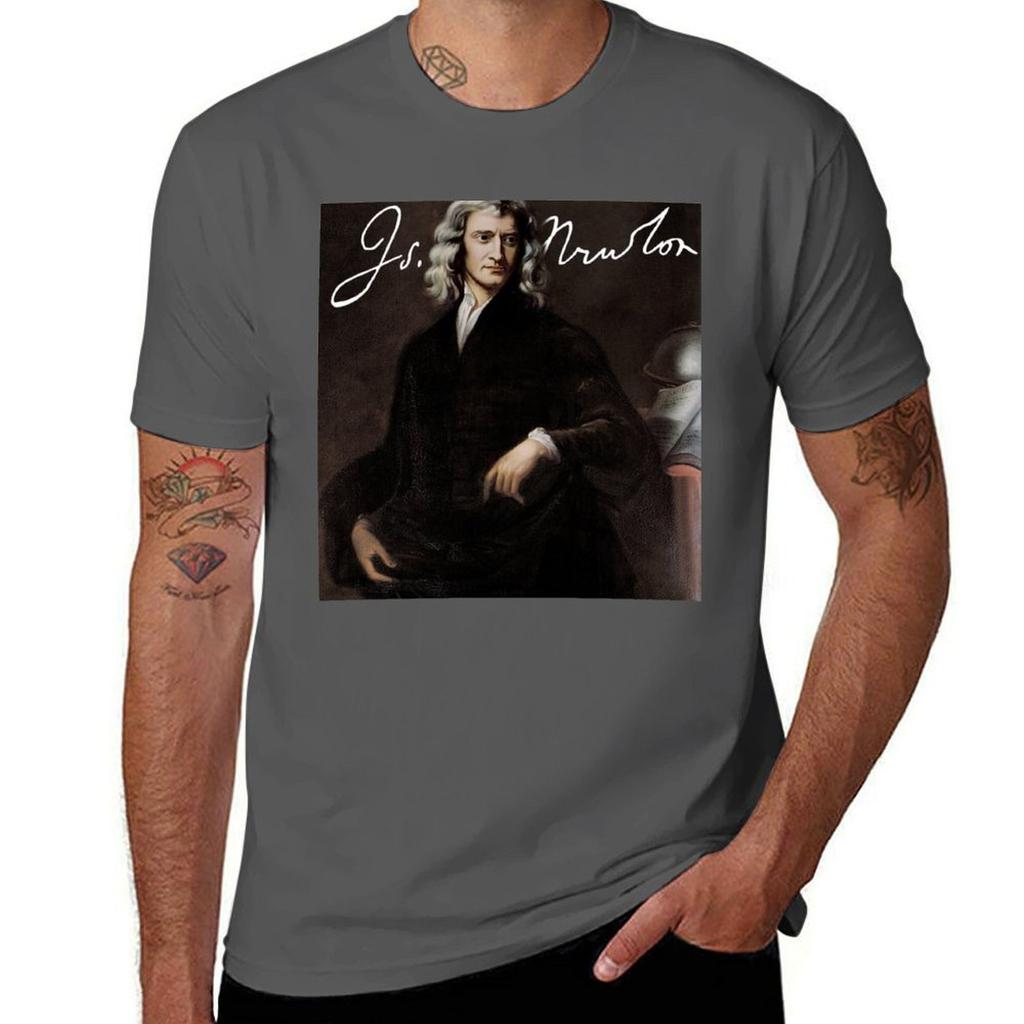 Sir Isaac Newton - Der klügste Mann, der je lebte T-Shirt Herren T-Shirt Luxus Anime T-Shirts Oversize T-Shirts mit Druck T-Shirt