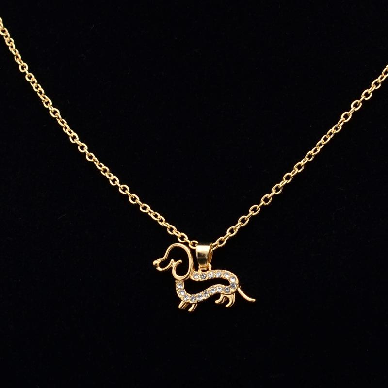 Creative and Exquisite Dog Necklace, Fashionable and Versatile Pendant, Cute Dog Necklace, Birthday Party and Anniversary 17.55 in золотой