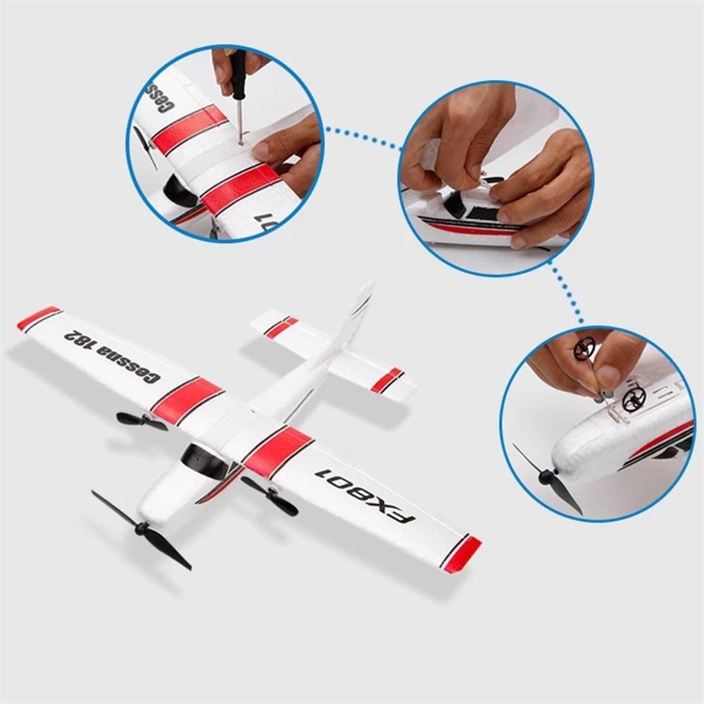 FX801 RC Flugzeug EPP Schaum 2,4G 2CH RTF Fernbedienung Spannweite Flugzeug Feste Spannweite Flugzeug Spielzeug Geschenke für Kinder