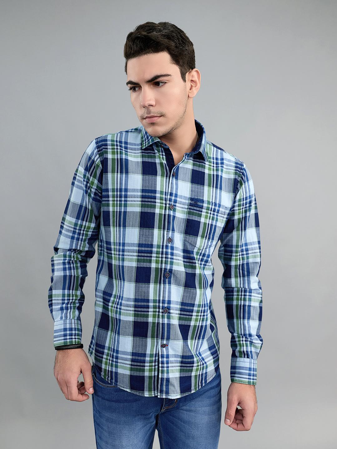 

Monte Carlo Mens Regular Fit Check Full Sleeve Shirt L синій