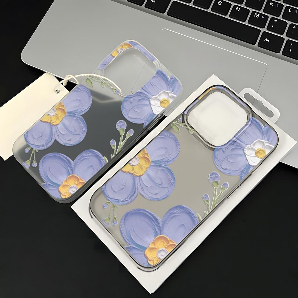 Mobile Phone Cases for iPhone 11 13 15 Pro Max 12 14 Pro Max Case iPhone 16 15 Plus 13 Pro 12 Mini 13 Mini Frosted Texture Painted Cartoon Flowers