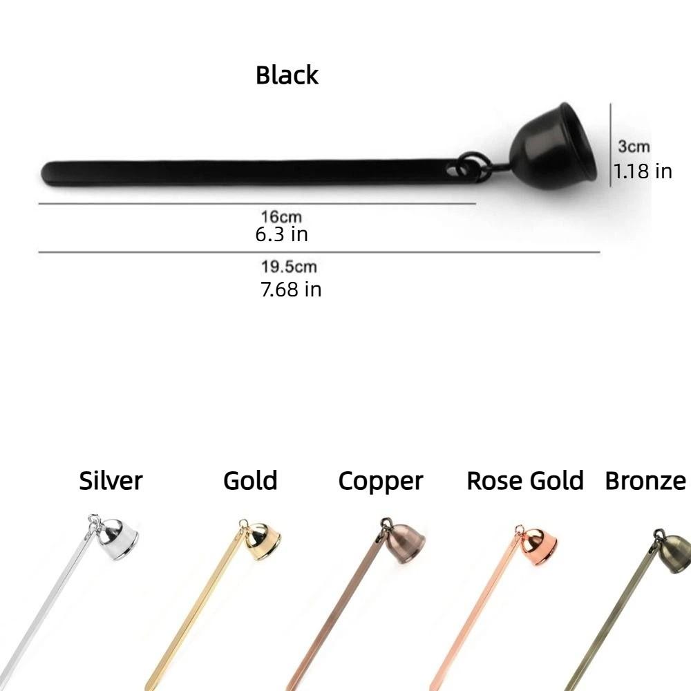 Stainless Steel Candle Extinguisher Long Handle Anti-Slip Wick Snuffer Bell Shape Retro Candle Flame Snuffer Gift Idea