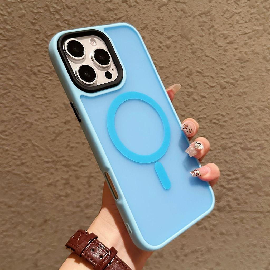 Skin Feel Scrub Suitable for IPhone 16 Magnetic Phone Case Apple 15promax Simple Transparent 14 Solid Color Anti Fall