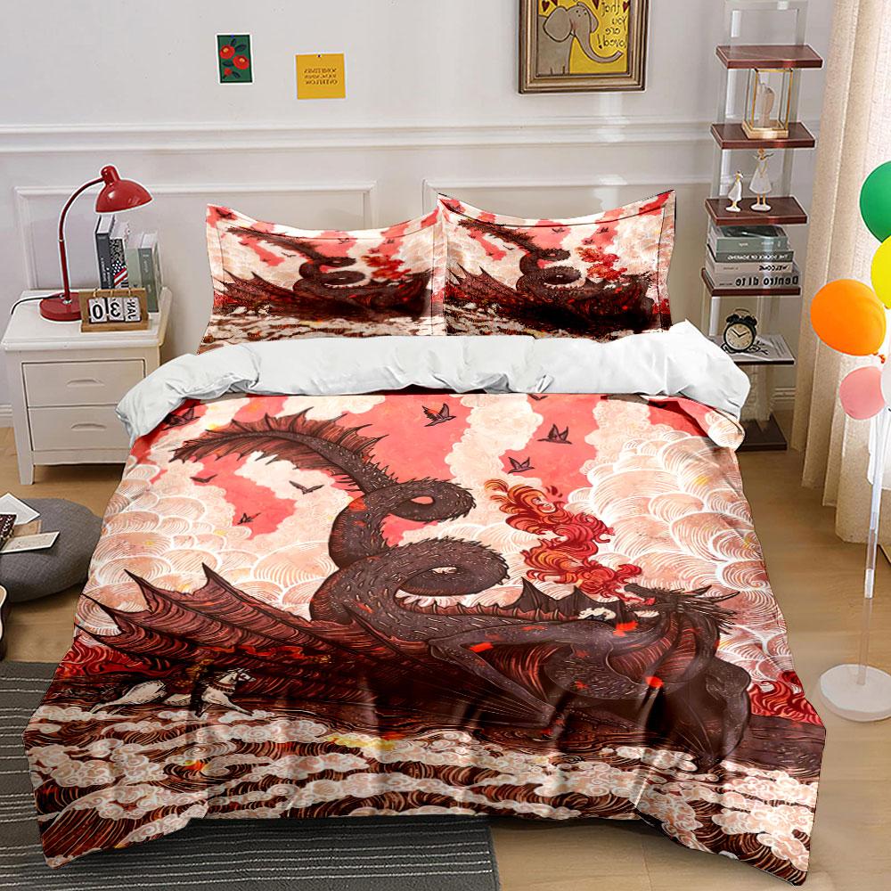 

Dragon, clouds, fire patterns. Bedding sets Duvet cover sets Duvet covers Pillowcases(1 * Duvet Cover 2 * Pillowcases, without duvet insert) 135x200cm