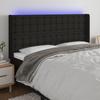 Vidaxl Bed Headboard with LED, Black, 183X16X118/128 Cm, Fabric