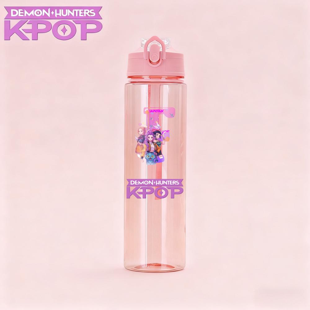 800ML Najnowsza KPop Łowcy Demonów Bidon dla Dzieci Uroczy Kreskówkowy Przenośny Plastikowy Kubek Sportowy zaprojektowany dla Dziewczynek Dzieci Prezent z Datą Urodzenia