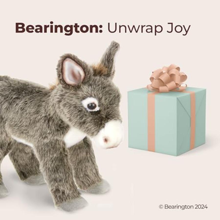12 Huggable Infant Donkey Plush Toy Featuring Gentle Fur Lifelike Details Plus Weighted Body - Cute Mule Stuffed Animal Present Designed for Plus