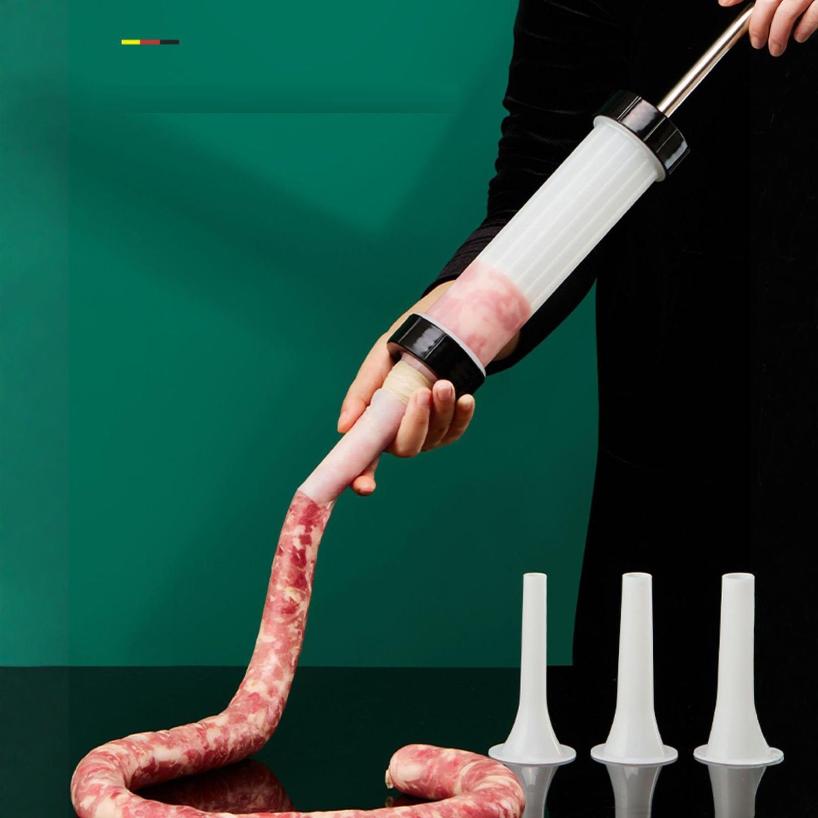 

Manual Sausage Stuffer Homemade Sausage Maker Meat Filling Machine for Sausage Casing Salami one size серебряный