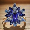 Crystals Flower Brooch For Women Elegant Party Wedding Accessories Portable Alloy Jewelry With Secure Clasp