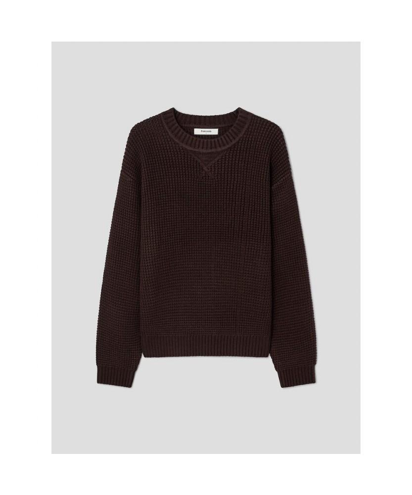8SECONDS Casual Fisherman Round Knit Brown