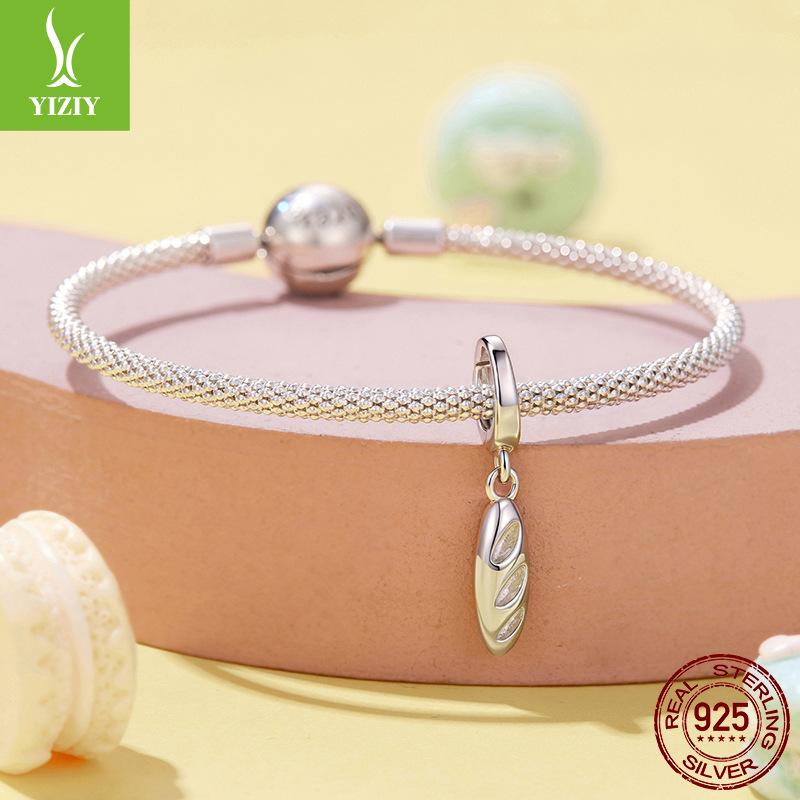 S925 Sterling Silver Opening And Closing Buckle Baguette Pendant Jewelry Accessories Symbolize Dream Diy Charm Beads