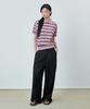 GLW [Unisex][Summer Fabric] Double-Pleat Wide Elastic Waist Slacks Black