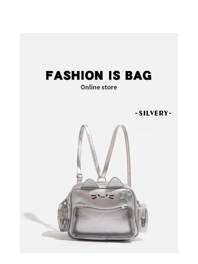 Y2K Millennium Large Capacity Cat Print Shoulder Crossbody Backpack 2024