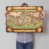 Affiche Imprimée Ancienne Carte du Monde Personnalisée Rétro Art Mural Panneaux Métalliques Vintage en Fer Blanc pour Maison Salle de Jeux Décoration Garage