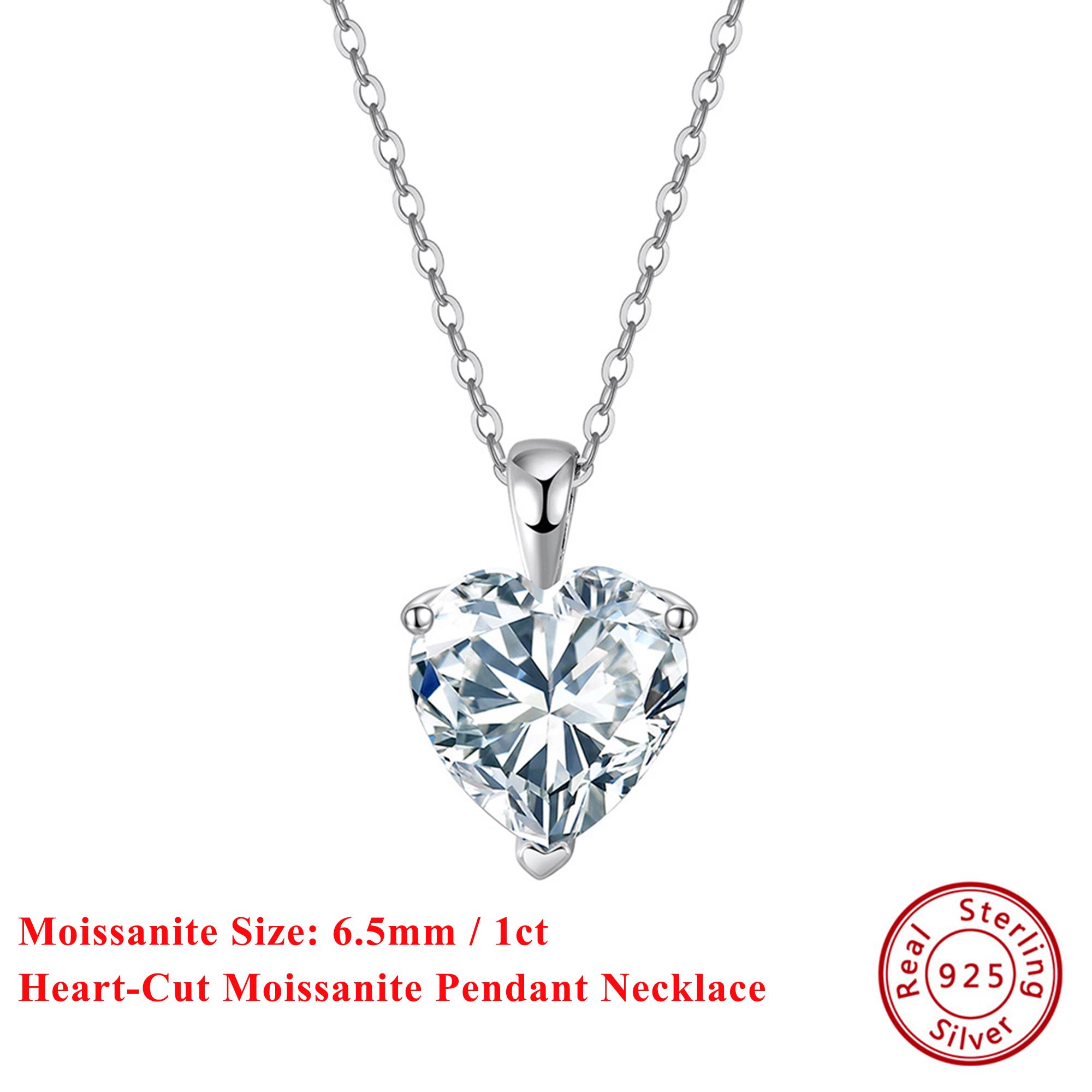 

EFFIE QUEEN 100% S925 Silver 1-4ct Heart Cut Moissanite Diamond Pendant Necklace for Women, Men Fine Jewelry 2026 Trend MON08